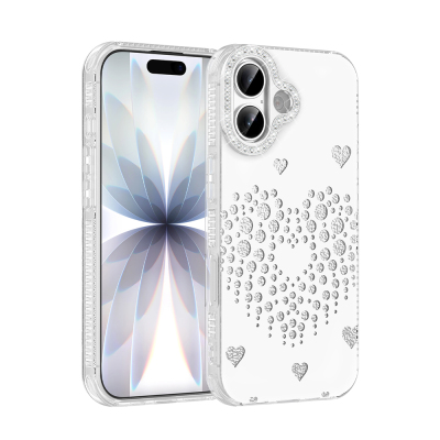 Apple iPhone 17 Case Teardrop Stones Zore Rivas Hard PC Cover - 1