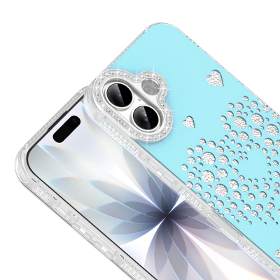 Apple iPhone 17 Case Teardrop Stones Zore Rivas Hard PC Cover - 6