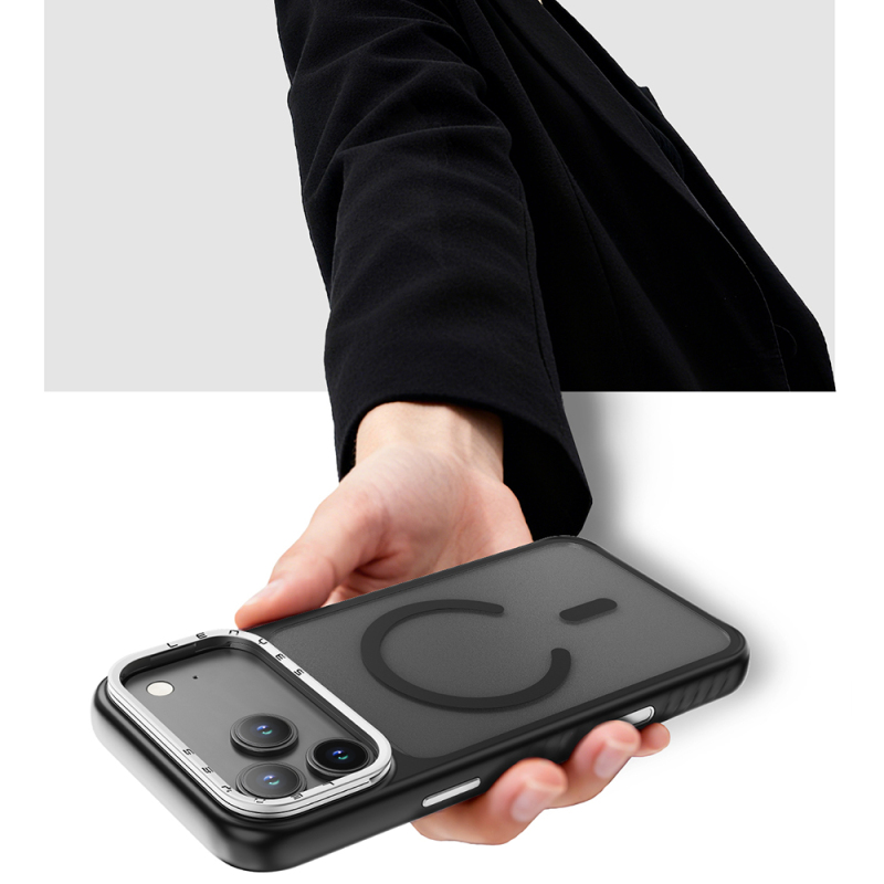 Apple iPhone 17 Case with M-safe Charging Metal Camera Stand Lenyes CK226 PC Cover - 8