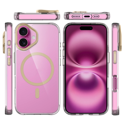 Apple iPhone 17 Case Zore Azor Cover with M-safe Charging, Airbag, Camera Stand - 5