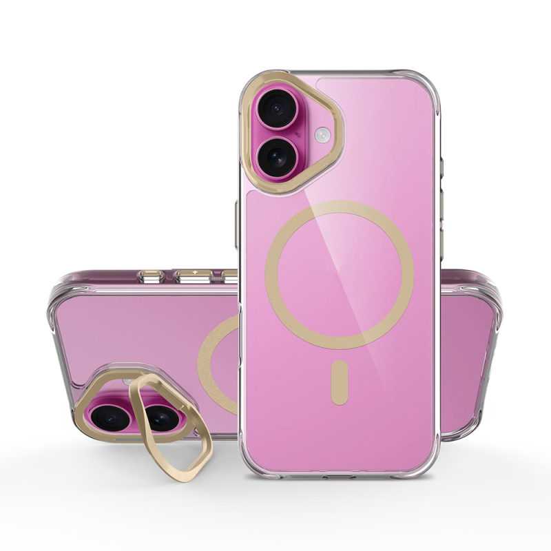 Apple iPhone 17 Case Zore Azor Cover with M-safe Charging, Airbag, Camera Stand - 7