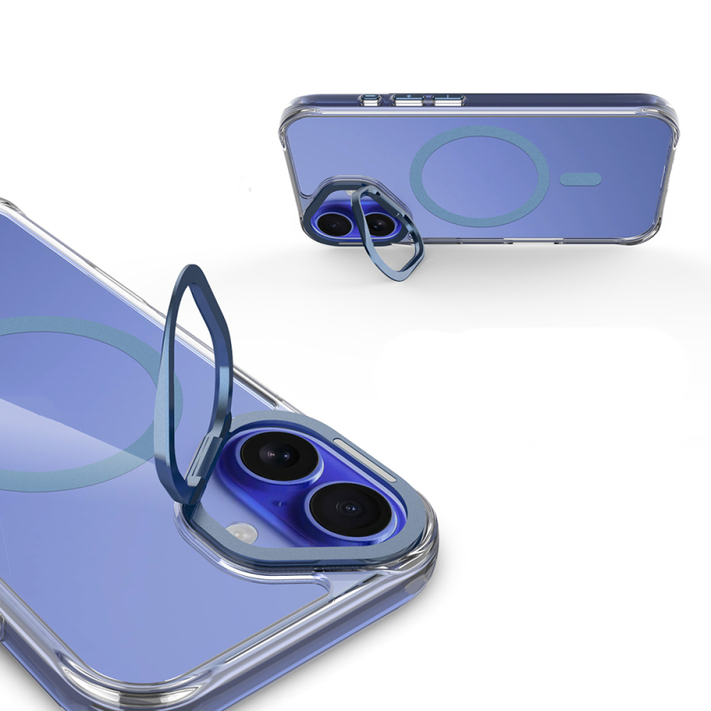 Apple iPhone 17 Case Zore Azor Cover with M-safe Charging, Airbag, Camera Stand - 10