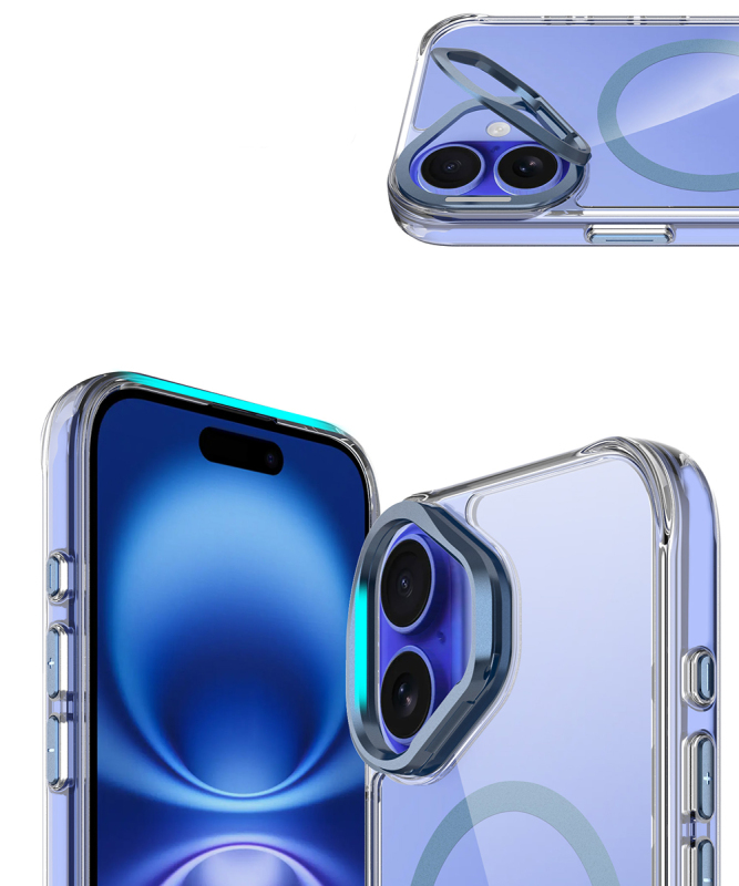 Apple iPhone 17 Case Zore Azor Cover with M-safe Charging, Airbag, Camera Stand - 11