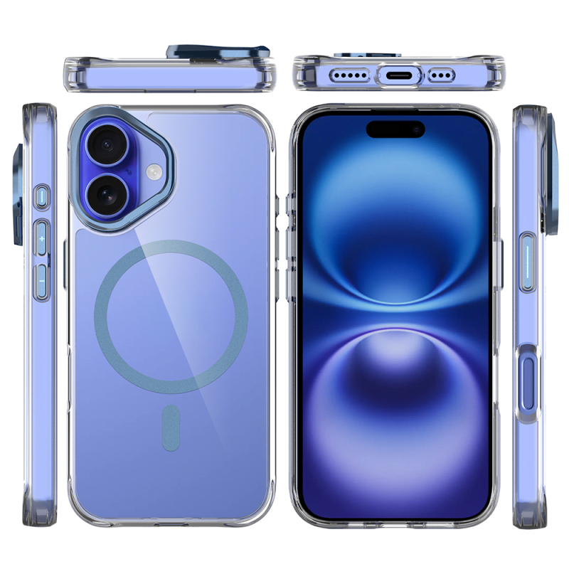 Apple iPhone 17 Case Zore Azor Cover with M-safe Charging, Airbag, Camera Stand - 13