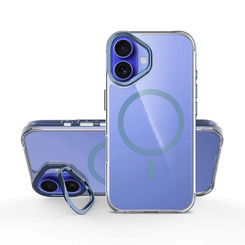 Apple iPhone 17 Case Zore Azor Cover with M-safe Charging, Airbag, Camera Stand - 15