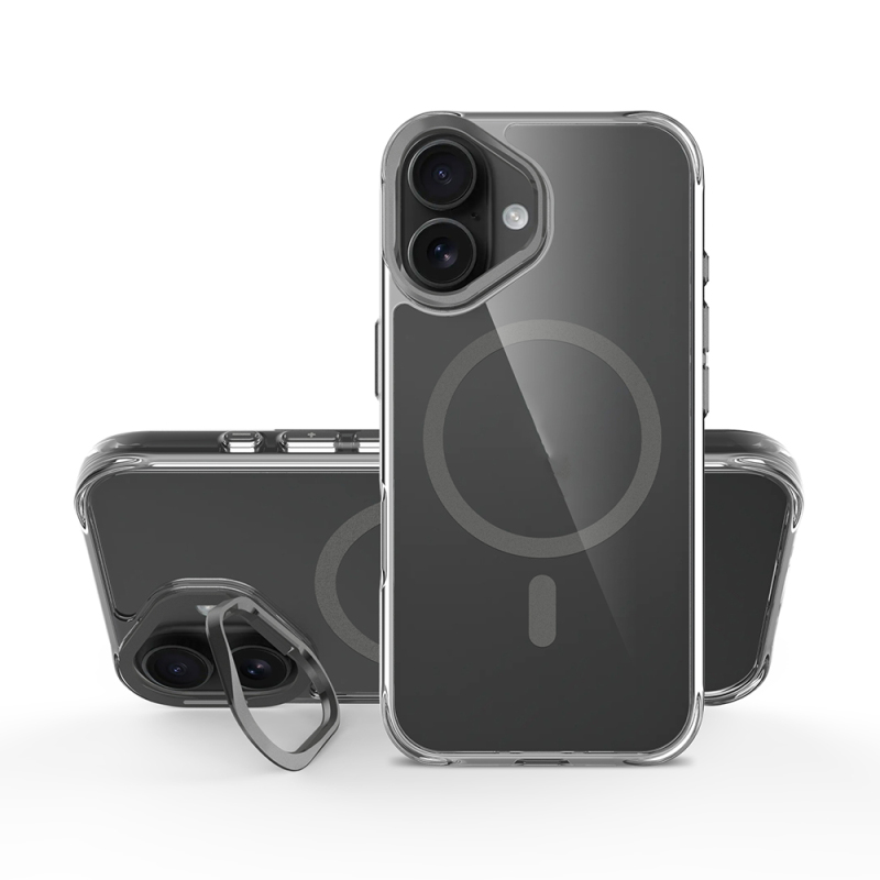 Apple iPhone 17 Case Zore Azor Cover with M-safe Charging, Airbag, Camera Stand - 18