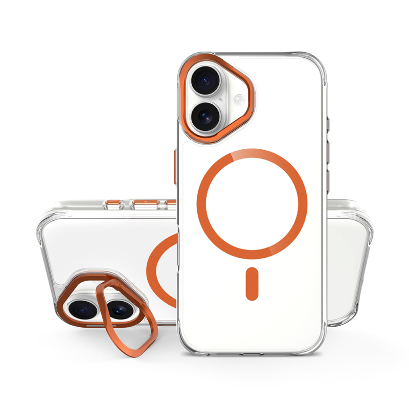 Apple iPhone 17 Case Zore Azor Cover with M-safe Charging, Airbag, Camera Stand - 21