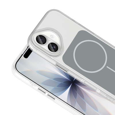 Apple iPhone 17 Case Zore Iconic Hard Silicone Cover with Metal Button Design - 13