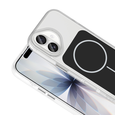 Apple iPhone 17 Case Zore Iconic Hard Silicone Cover with Metal Button Design - 16