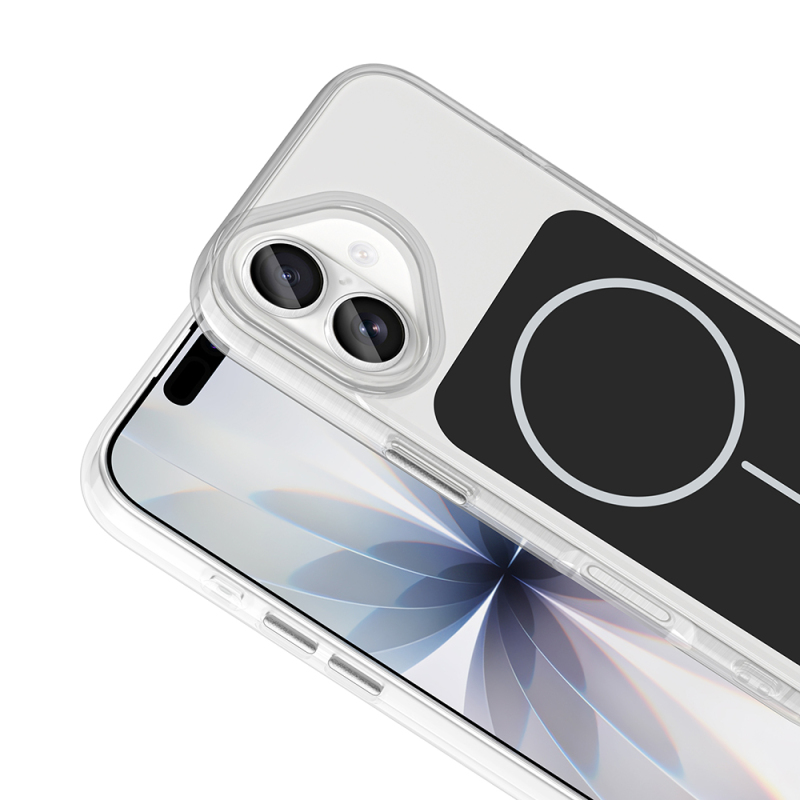 Apple iPhone 17 Case Zore Iconic Hard Silicone Cover with Metal Button Design - 16