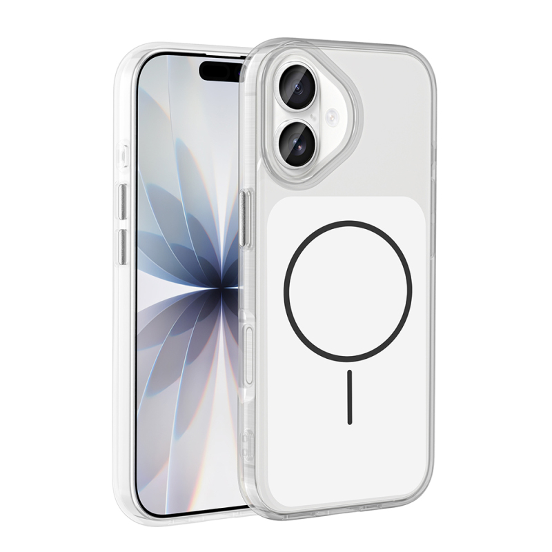 Apple iPhone 17 Case Zore Iconic Hard Silicone Cover with Metal Button Design - 3