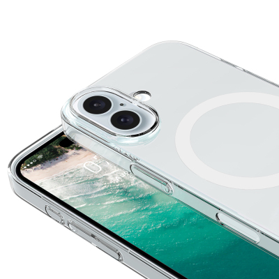 Apple iPhone 17 Case IC Chip M-Safe Charging Transparent Camera Frame Zore Toledo Cover - 4