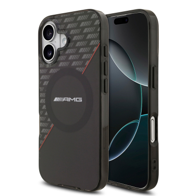 Apple iPhone 17 Kılıf AMG Orjinal Lisanslı M-safe Şarj Özellikli Çift Katmanlı Kırmızı Çapraz Çizgili Kapak - 1