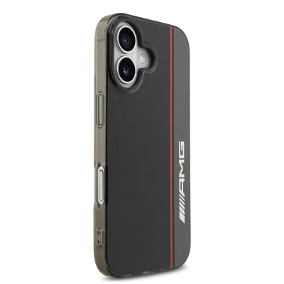 Apple iPhone 17 Kılıf AMG Orjinal Lisanslı M-safe Şarj Özellikli IML Baskı Logolu Çift Katmanlı Bow Lines Kapak - 5