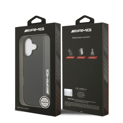 Apple iPhone 17 Kılıf AMG Orjinal Lisanslı M-safe Şarj Özellikli IML Baskı Logolu Çift Katmanlı Bow Lines Kapak - 9