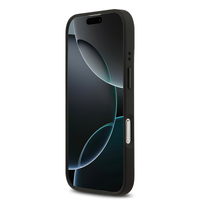 Apple iPhone 17 Kılıf BMW Orjinal Lisanslı M-safe Şarj Özellikli M Logolu Üç Şeritli Delikli Deri Kapak - 7