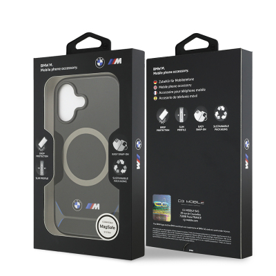 Apple iPhone 17 Kılıf BMW Orjinal Lisanslı M-safe Şarj Özellikli Metal Buton Tasarımlı IML Baskılı M Dizayn Kapak - 9