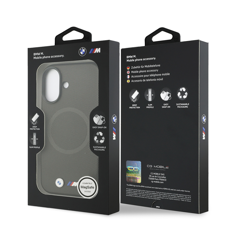 Apple iPhone 17 Kılıf BMW Orjinal Lisanslı M-safe Şarj Özellikli Metal Logolu Delikli M Dizayn Deri Kapak - 13