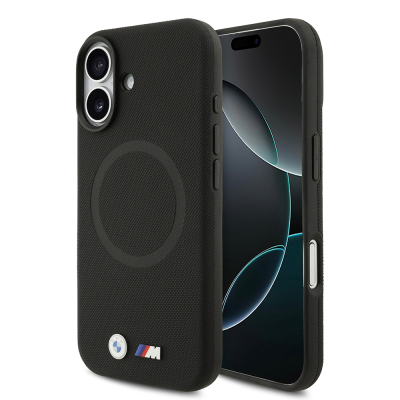 Apple iPhone 17 Kılıf BMW Orjinal Lisanslı M-safe Şarj Özellikli Metal Logolu Delikli M Dizayn Deri Kapak - 3