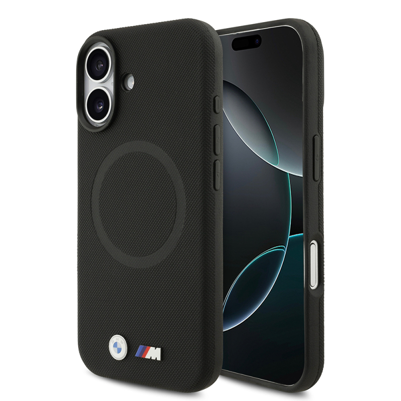 Apple iPhone 17 Kılıf BMW Orjinal Lisanslı M-safe Şarj Özellikli Metal Logolu Delikli M Dizayn Deri Kapak - 3