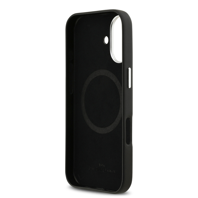 Apple iPhone 17 Kılıf BMW Orjinal Lisanslı M-safe Şarj Özellikli Metal Logolu Tam Kaplama Deri Kapak - 9