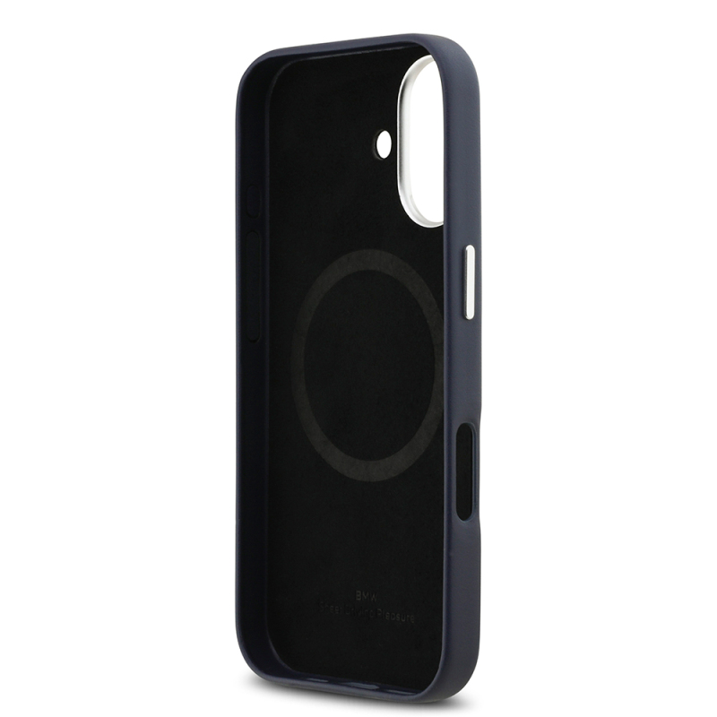Apple iPhone 17 Kılıf BMW Orjinal Lisanslı M-safe Şarj Özellikli Metal Logolu Tam Kaplama Deri Kapak - 16