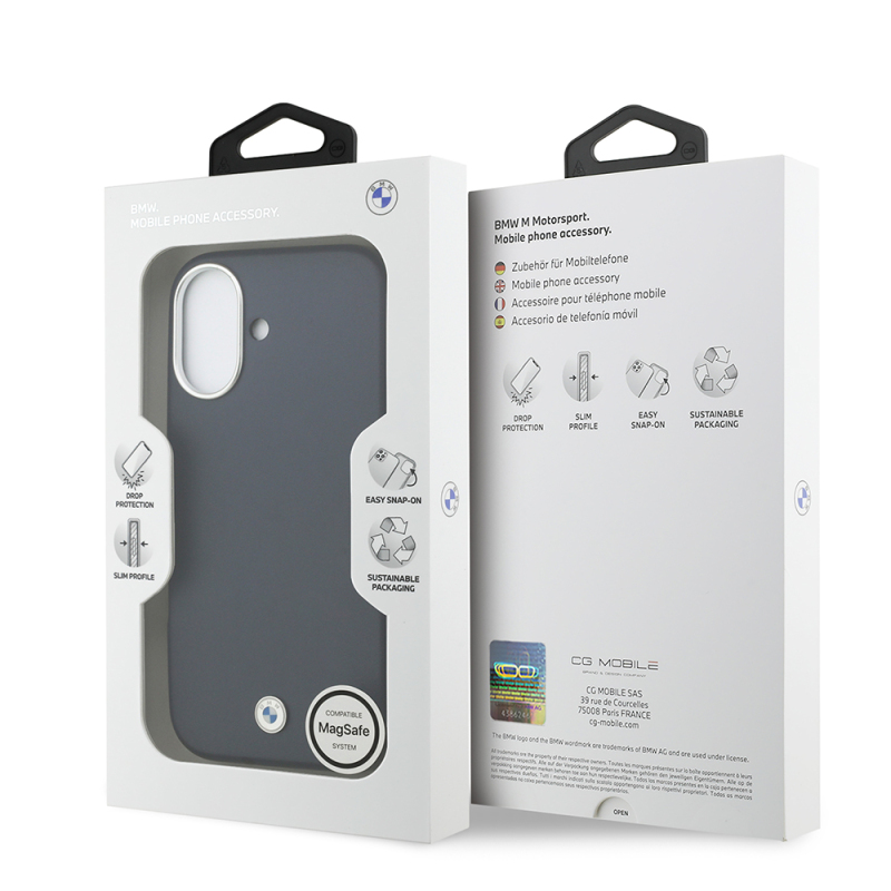 Apple iPhone 17 Kılıf BMW Orjinal Lisanslı M-safe Şarj Özellikli Metal Logolu Tam Kaplama Deri Kapak - 17