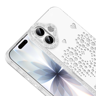 Apple iPhone 17 Kılıf Damla Taşlı Zore Rivas Sert PC Kapak - 4