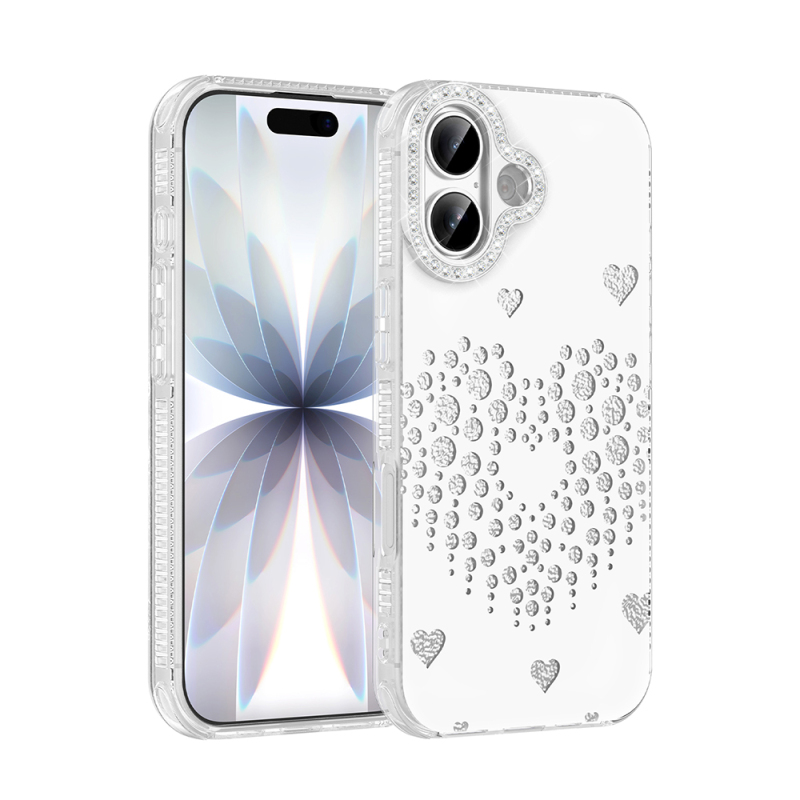 Apple iPhone 17 Kılıf Damla Taşlı Zore Rivas Sert PC Kapak - 1