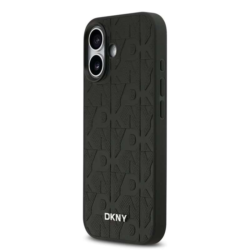 Apple iPhone 17 Kılıf DKNY Orjinal Lisanslı M-safe Şarj Özellikli 3D Yazılı Grid Pattern Kapak - 3