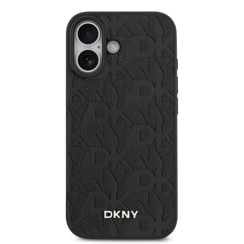 Apple iPhone 17 Kılıf DKNY Orjinal Lisanslı M-safe Şarj Özellikli 3D Yazılı Grid Pattern Kapak - 4