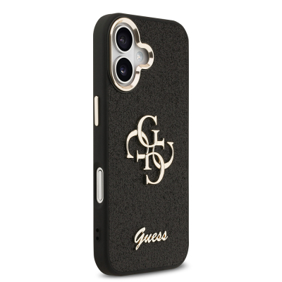 Apple iPhone 17 Kılıf Guess Orjinal Lisanslı 4G Büyük Metal Kamera Çerçeveli ve Logolu Glitter Kapak - 6