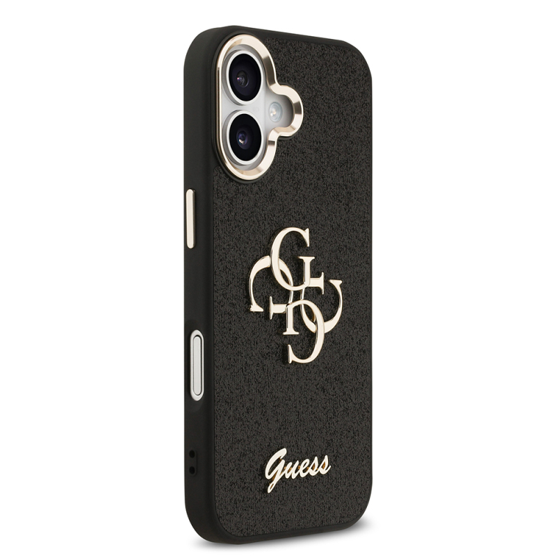 Apple iPhone 17 Kılıf Guess Orjinal Lisanslı 4G Büyük Metal Kamera Çerçeveli ve Logolu Glitter Kapak - 6