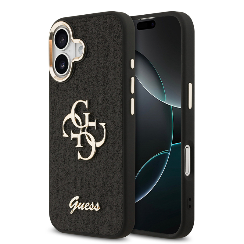 Apple iPhone 17 Kılıf Guess Orjinal Lisanslı 4G Büyük Metal Kamera Çerçeveli ve Logolu Glitter Kapak - 2