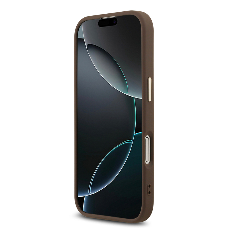 Apple iPhone 17 Kılıf Guess Orjinal Lisanslı Gold Metal Kamera Çerçeveli 4G Desenli Metal Büyük 4G ve Yazı Logolu Kapak - 8