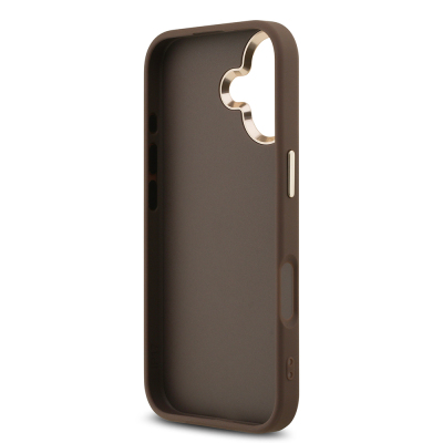 Apple iPhone 17 Kılıf Guess Orjinal Lisanslı Gold Metal Kamera Çerçeveli 4G Desenli Metal Büyük 4G ve Yazı Logolu Kapak - 10