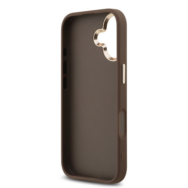 Apple iPhone 17 Kılıf Guess Orjinal Lisanslı Gold Metal Kamera Çerçeveli 4G Desenli Metal Büyük 4G ve Yazı Logolu Kapak - 10