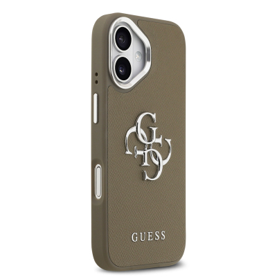 Apple iPhone 17 Kılıf Guess Orjinal Lisanslı Grained 4G Metal Büyük Logolu Kapak - 5