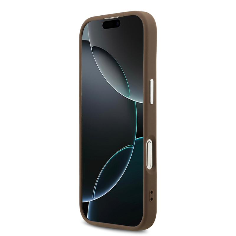 Apple iPhone 17 Kılıf Guess Orjinal Lisanslı Gümüş Metal Kamera Çerçeveli 4G Desenli Metal Büyük 4G ve Yazı Logolu Kapak - 7