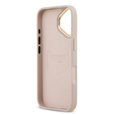 Apple iPhone 17 Kılıf Guess Orjinal Lisanslı M-safe Şarj Özellikli 4G Desenli PU Metal Plaka Klasik Logolu Kapak - 10