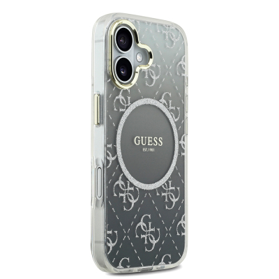 Apple iPhone 17 Kılıf Guess Orjinal Lisanslı M-safe Şarj Özellikli 4G Desenli Simli Silikon Kapak - 7