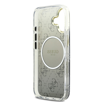 Apple iPhone 17 Kılıf Guess Orjinal Lisanslı M-safe Şarj Özellikli 4G Desenli Simli Silikon Kapak - 10