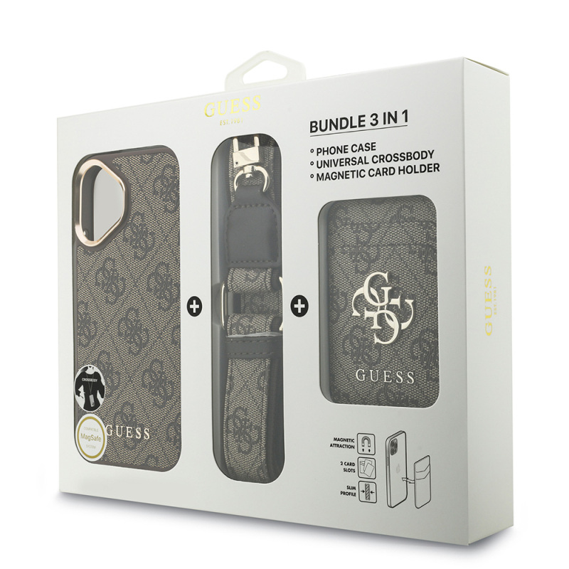 Apple iPhone 17 Kılıf Guess Orjinal Lisanslı M-safe Şarj Özellikli Askılı ve 4G Logo Kartlıklı Kapak - 25