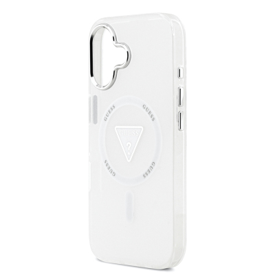 Apple iPhone 17 Kılıf Guess Orjinal Lisanslı M-safe Şarj Özellikli IML Baskılı Üçgen Logolu Metal Kamera Çerçeveli Kapak - 14