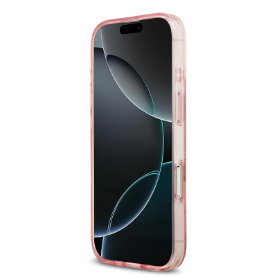 Apple iPhone 17 Kılıf Guess Orjinal Lisanslı M-safe Şarj Özellikli IML Peony ve 4G Desenli Klasik Logolu Kapak - 22