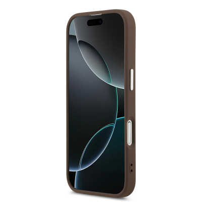 Apple iPhone 17 Kılıf Guess Orjinal Lisanslı M-safe Şarj Özellikli Klasik Yazı Logolu PU Deri Kapak - 13