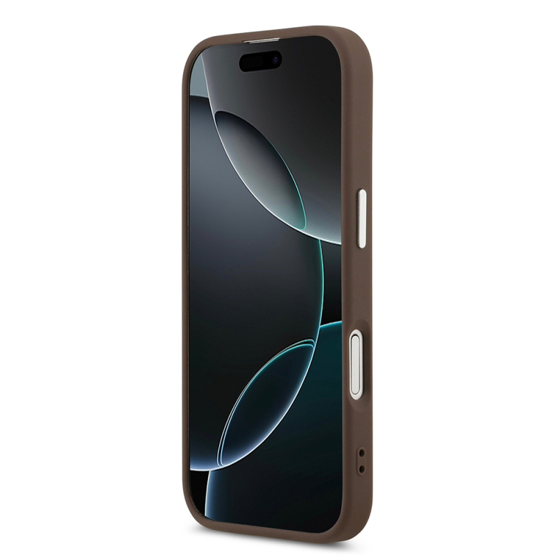 Apple iPhone 17 Kılıf Guess Orjinal Lisanslı M-safe Şarj Özellikli Klasik Yazı Logolu PU Deri Kapak - 13