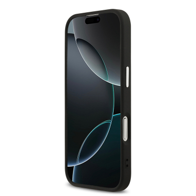 Apple iPhone 17 Kılıf Guess Orjinal Lisanslı M-safe Şarj Özellikli Metal Kamera Çerçeveli Üçgen Logolu Glitter Kapak - 15