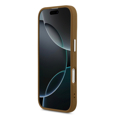 Apple iPhone 17 Kılıf Guess Orjinal Lisanslı M-safe Şarj Özellikli PU Deri Metal Kamera Çerçeveli Üçgen Logolu Kapak - 14