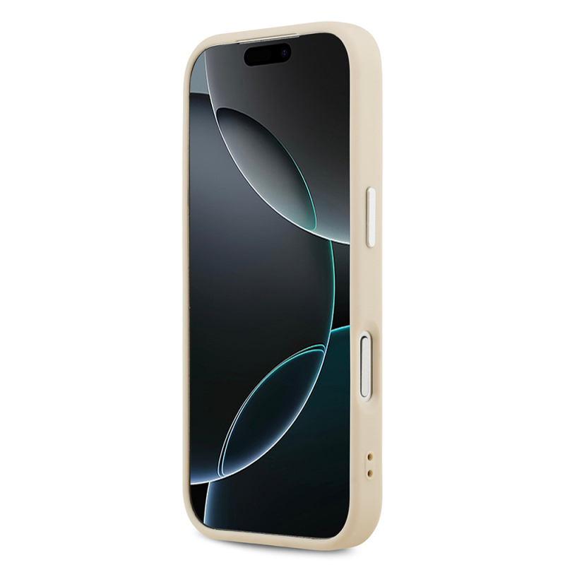 Apple iPhone 17 Kılıf Guess Orjinal Lisanslı M-safe Şarj Özellikli Sıcak Baskılı Klasik Yazı Logolu PU Deri Peony Kapak - 7